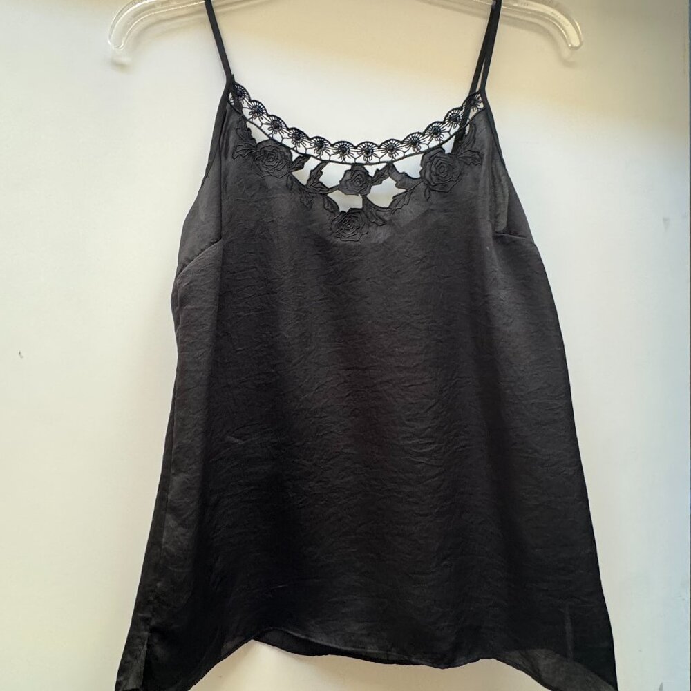 Cooper & Ella Black Camisole with Rose Detail - XS
